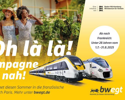 Grenzüberschreitende Mobilität für junge Menschen: ein Zeichen gelebter Freundschaft – Baden-Württemberg und Grand Est erkennen im Sommer erneut gegenseitig die Bahntickets von jungen Menschen an