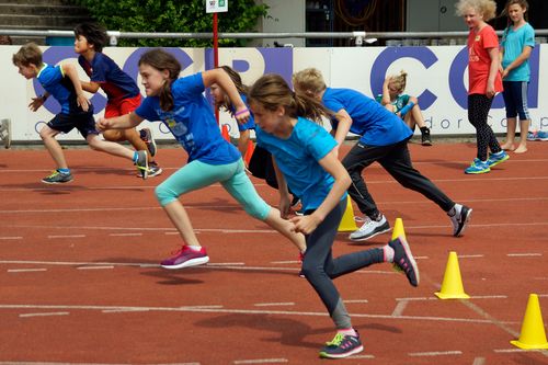Kinderleichtathletik vor Ort am 28. Juni 2018 in Stuttgart-Degerloch