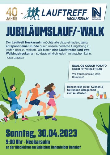 40 Jahre Lauftreff Neckarsulm - Jubiläumslauf am 30.04.2023